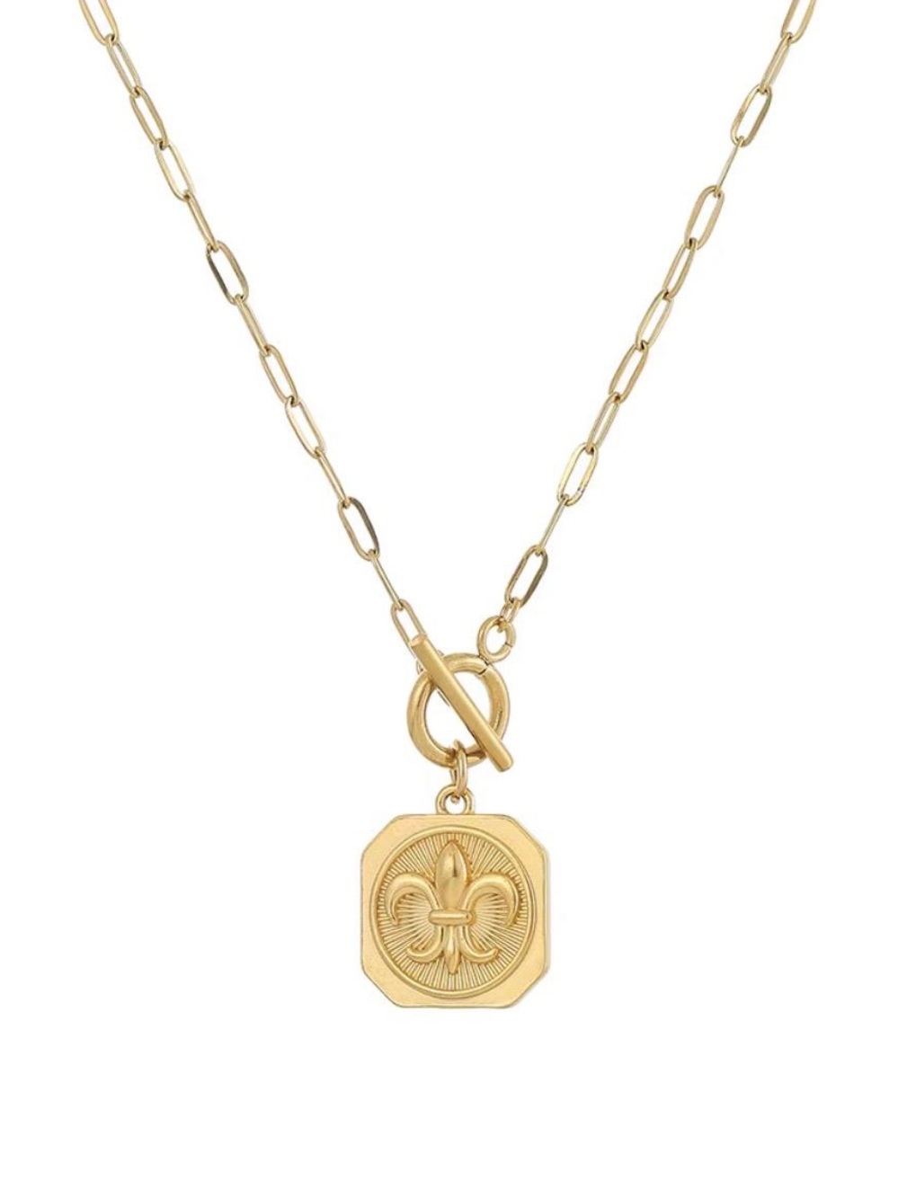 Gold Fleur-de-Lis Pendant Necklace